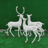玻璃钢动物雕塑 玻璃钢仿真鹿雕塑  户外彩绘小鹿 草坪绿地雕塑